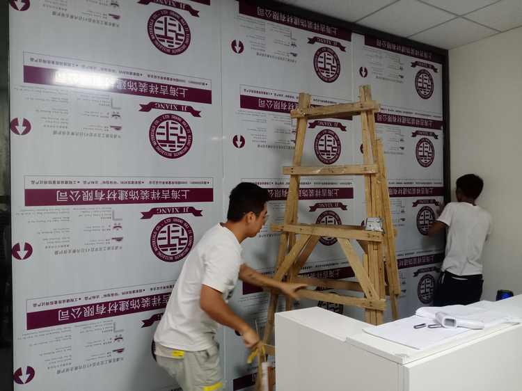 公司前臺(tái)鋁塑板logo墻設(shè)計(jì)、公司前臺(tái)鋁塑板形象墻制作